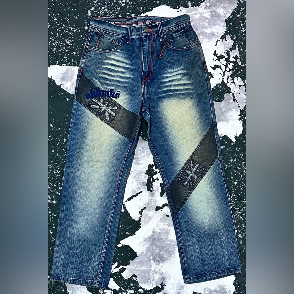Akademiks Men’s Embroidered Blue Jeans